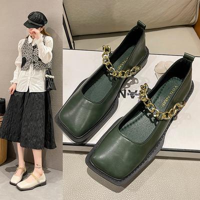 Moda 2024 Otoño Tacón Plano Zapatos Loafer para Mujer Fahion Puntera Cuadrada Slip On Zapatos Ballerinas Bajos Femeninos Ballet Zapatos Muje