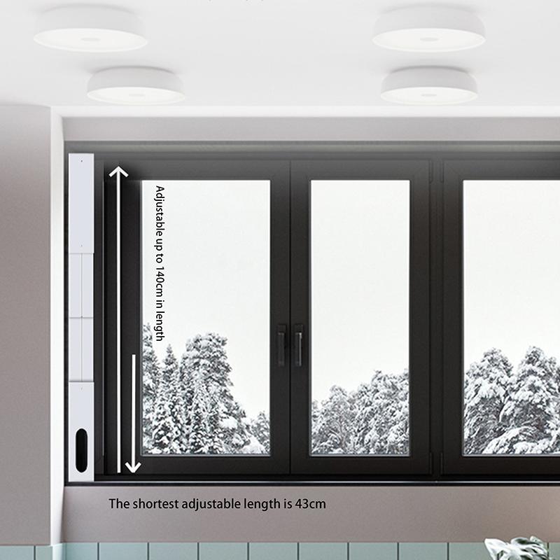 Air Conditioner Window Vent Kit 43-140Cm Flat Mouth Ac Exhaust Hose Coupler Adjustable Window Seal Universal Duct Extension Pipe