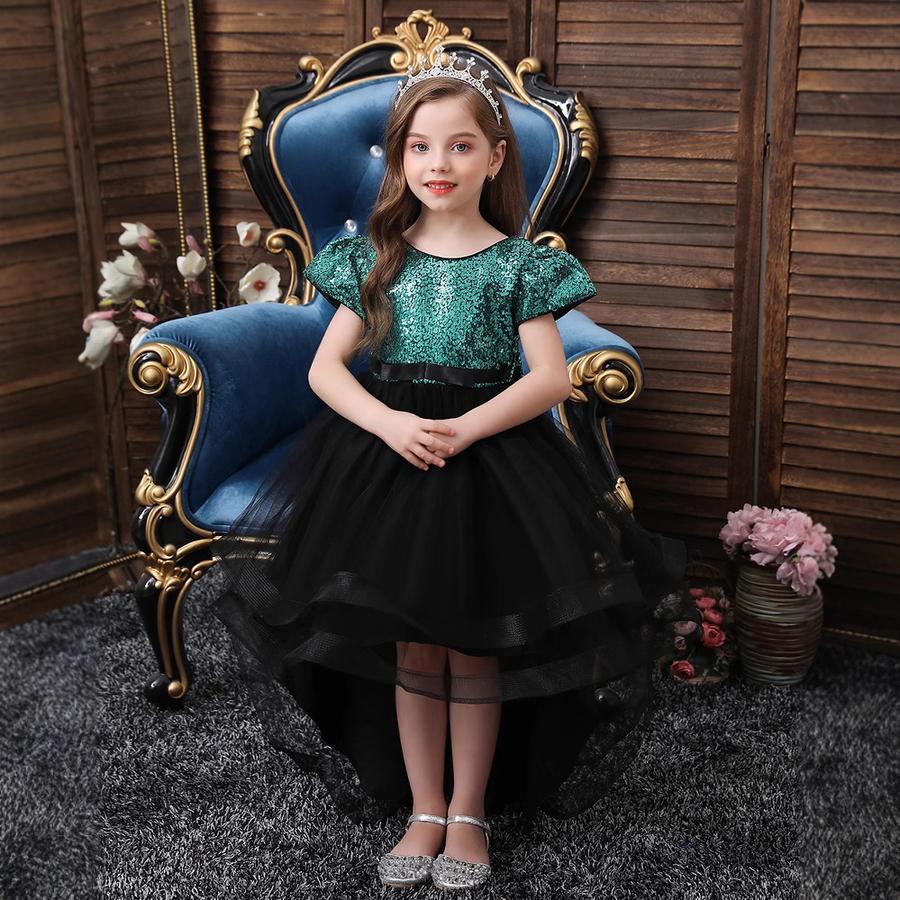 Girls' Princess Dress Sparkle Mesh Puff Dress Children's Stage Performance Outfit