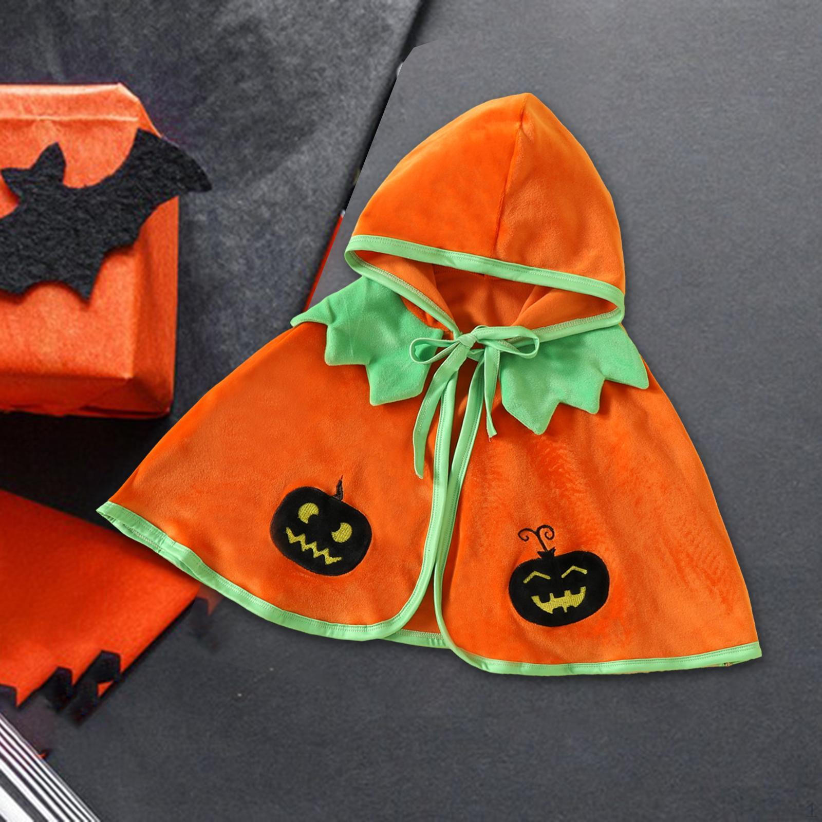 

Детский тыквенный плащ с капюшоном, пончо, костюм на Хэллоуин, милый, ролевые игры, косплей Orange_Fit for height 120cm