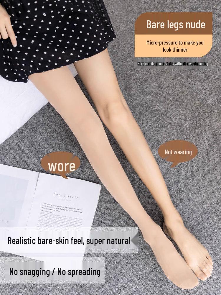 Women's Fleece-Lined Nude Footed Tights, Thick Base Layer Stockings, Plus & Petite Sizes, Leg-Enhancing, Autumn/Winter Outerwear