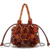 New Niche Design Exquisite Hollow Metal Beaded Woven Bag High-End Portable Oblique Span Bag