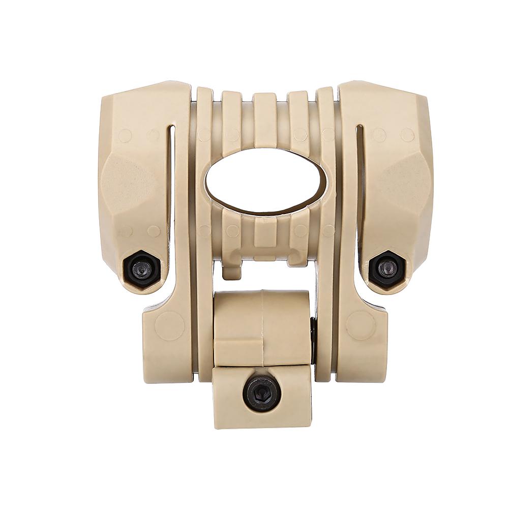 Plastic Quick Release Flashlight Clamp Clip Mount Accessory for Fast Helmet (Tan)