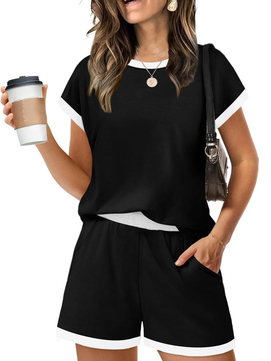 

Новый летний женский повседневный свободный комплект ночной одежды без рукавов для моды S чёрный