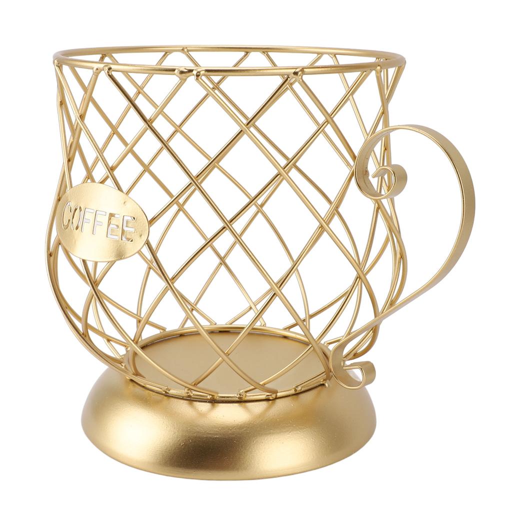 Coffee Pod Holder Innovative Modern Large Capacity Electroplating Metal Coffee Capsule Basket for