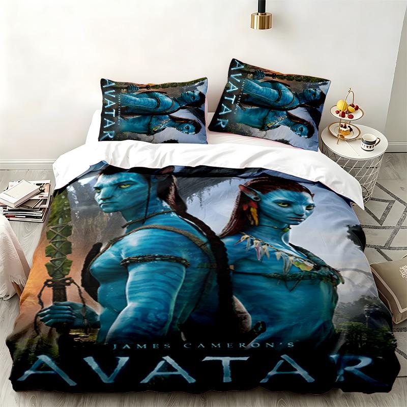 Ensemble 3 pièces Avatar Parfait pour la chambre à coucher Ensemble de literie confortable comprenant une housse de couette et deux taies d'oreiller Idéal pour un anniversaire ou Noël