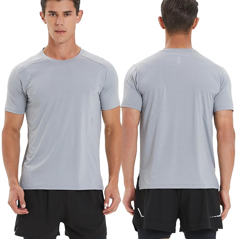 Men Summer Fitness T-shirt Slim Short-sleeved Tops Basketball and Football Training Clothes Sports Quick-drying Short Sleeved