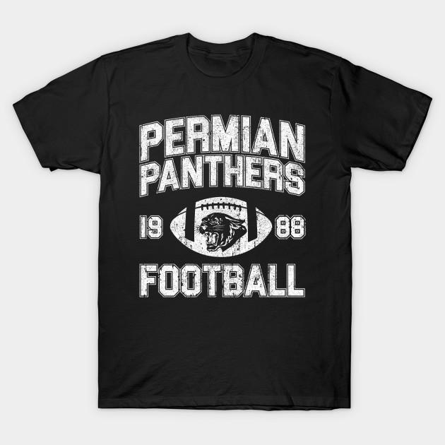 

Мужская черная футболка с принтом Permian Panthers 1988 Футбол - Пятничные огни Печать на термотрансферной бумаге без вырезания Хлопковая футболка L чёрный