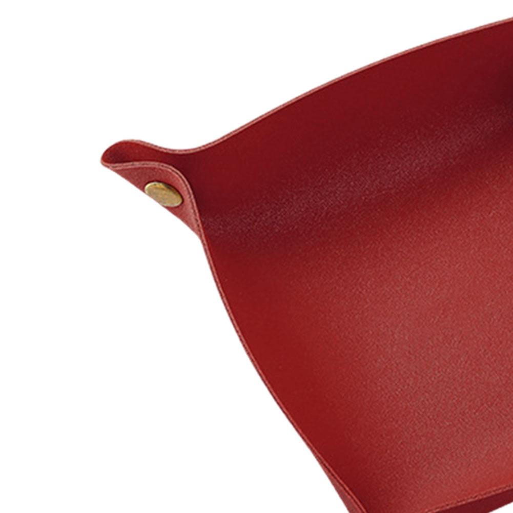 Nordische Stijl Lederen Opbergbakje Opvouwbaar Snoep Sieraden Oorbellen Bakje Sleutel en Muntbakje Woondecoratie voor Sleutel Sieraden Cosmetica