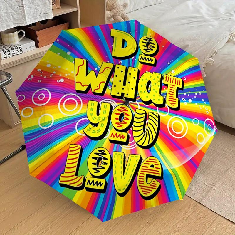 

1pc Love Passion Automatic Folding Umbrella, 8 Ribs Iron Frame, Suitable for Outdoor Travel and Daily Use yy251120232