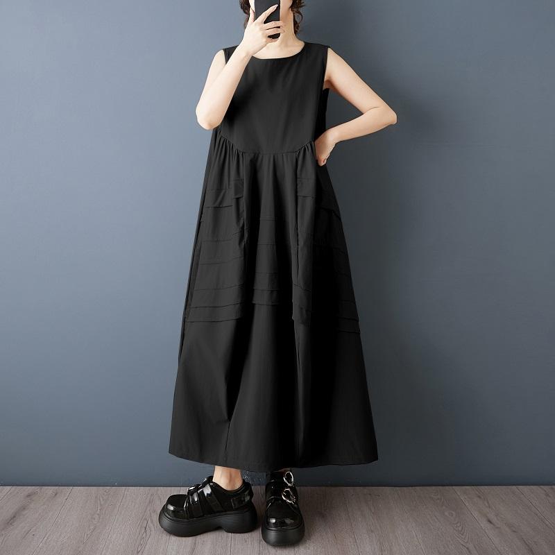 sleeveless Plus size vintage new in dresses for women casual loose long summer dress