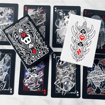 Hollow Knight Standard Poker Card Set Black White Playing Game Group Portable Creative Board Gift Collection and Kid Friendly Entertaining Fun Safe 2