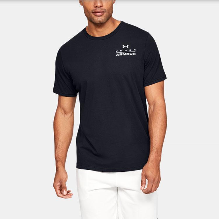 Under Armour Training Round Neck Straight T-Shirt Men Tops Black 1329593-001