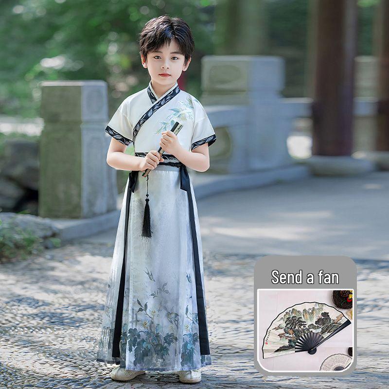 Boys' Autumn Ming Dynasty Style Hanfu: Ancient Chinese Tang Suit for Young Masters