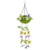 Solar-Powered Waterproof Butterfly Vine Lights: Decorative Artificial Hanging Plants for Outdoor Garden & Balcony.