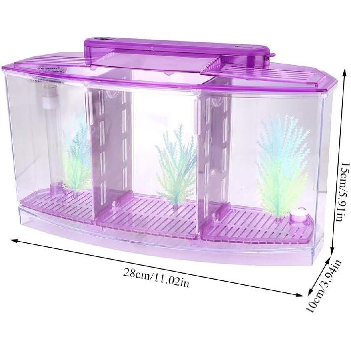LIZEALUCKY Betta Fish Tank, Adjustable LED Light Acrylic Aquarium with Water Change Valve, Small Fish Tank Starter Kit for Office Home Room Decor
