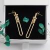 Accessori Orecchini Frangiati a Forma di U Francesi Femminilità Alto Senso Orecchini Piccola Fragranza in Oro 18K Non Sbiadiscono