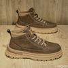 Fashion Men's new autumn breathable retro casual boots black high top workwear simple comfortable anti slip wear-resistant men's shoes