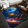 "Galaxy Universe Theme Carpet with Colorful Planets and Swirling Stars" Suitable for Use As an Anti-slip for Living Room Bedroom Sofas