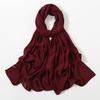 Women Heavy Chiffon Hijab Scarf Premium Chiffon Muslim Hijabs Plain Good Stitching Maxi Wrap Solid Color Musulman Femme Shawls