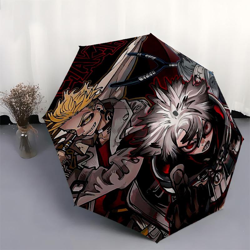 1pc Chuya Manga Character Outdoor Umbrella - Automatic Opening/Closing, Portable 3-Fold Design, 8-Bone Iron Frame, Ideal Gift for Fans, Travelers