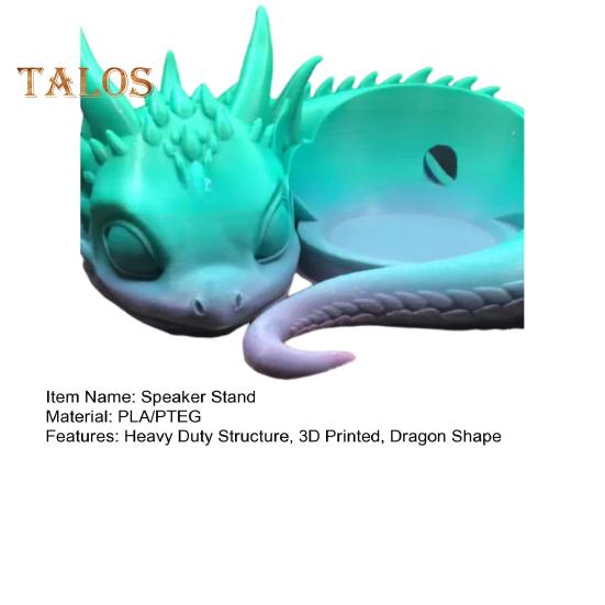 3D Printed Dragon Speaker Stand Lying Dragon Smart Speaker Base Cartoon Dragon Loudspeaker Base Home Office Desktop Decoration