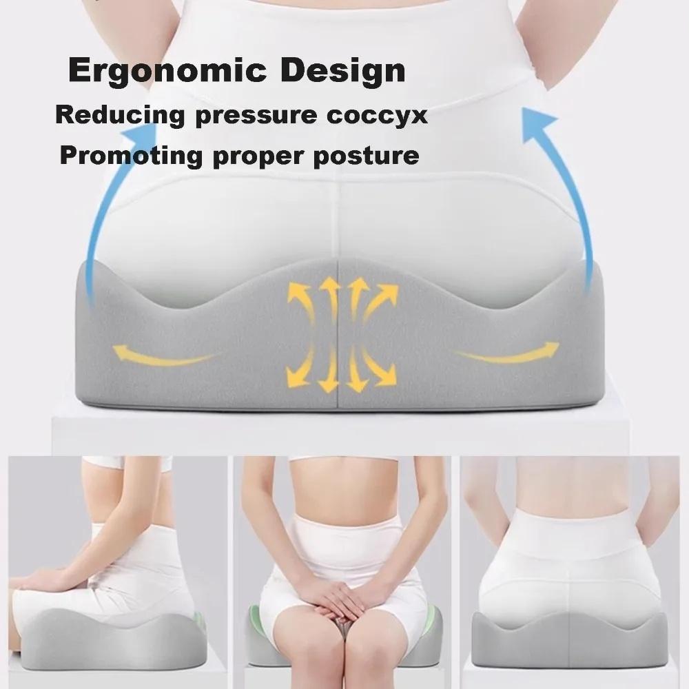 1pc Ergonomic Memory Foam Seat Cushion 3D Support Cushion Washable Polyester Comfortable for Long Sitting Car Office Essentials