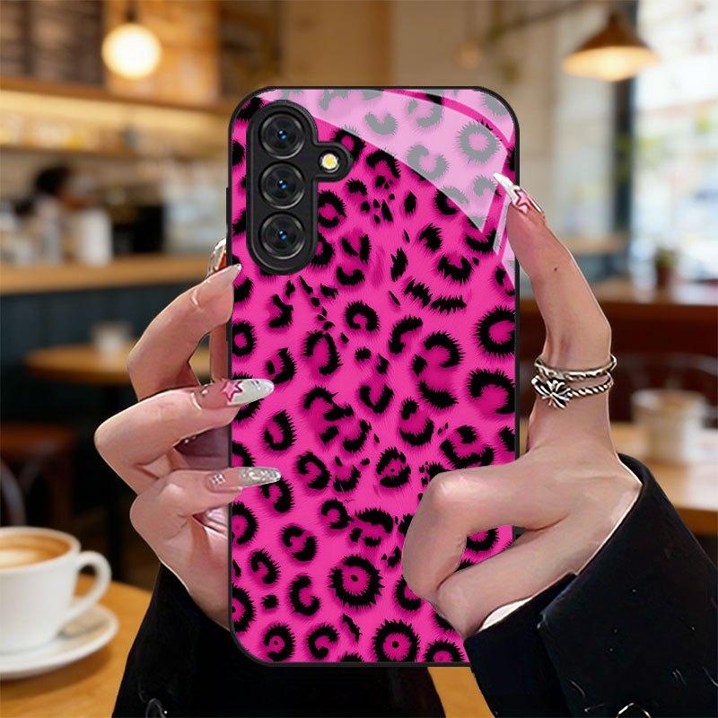 Pink Black Leopard Print Phone Case for Samsung for Galaxy S26 S25 S24 S23 Ultra S22 Ultra S20 Ultra 56 A72 A73 5G