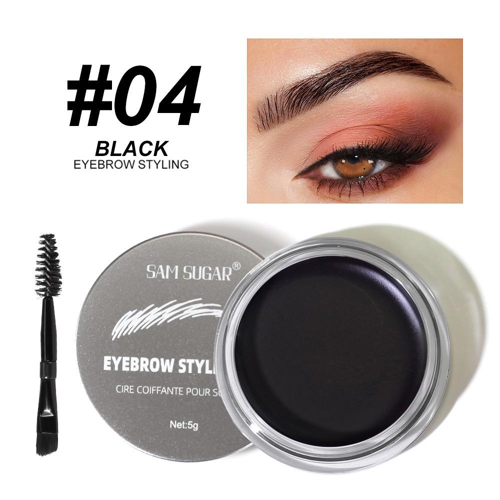 Eyebrow Pomade and Brush Set Waterproof Long-Lasting Smudge-Proof Brown Brow Gel Cream 3D Natural Feathered Wild Eyebrow Makeup for Women