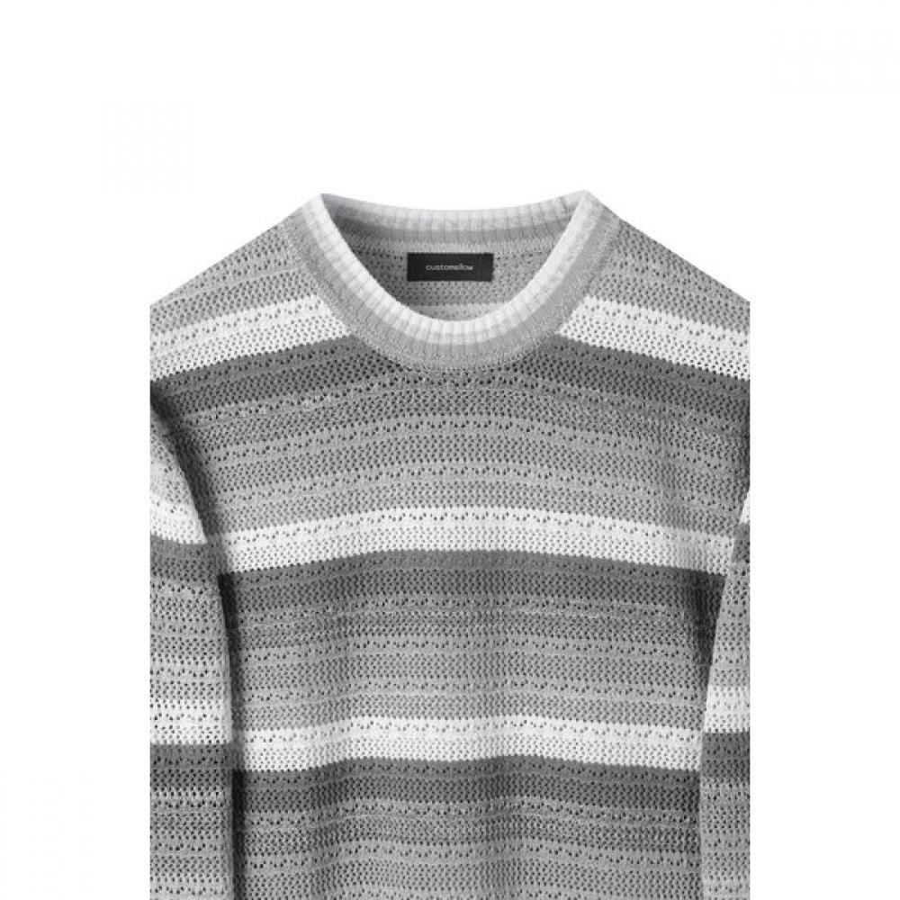 Customellow Gray Gradation Crochet Round Knit Cwwas25213gyx