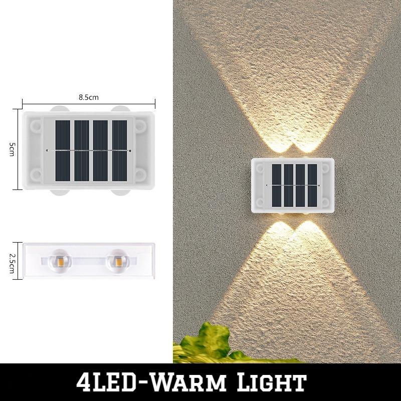 10/8/6LED Solar Wall Lamp Outdoor Waterproof Up and Down Luminous Lighting for Garden Fence Decoration Sunlight Light