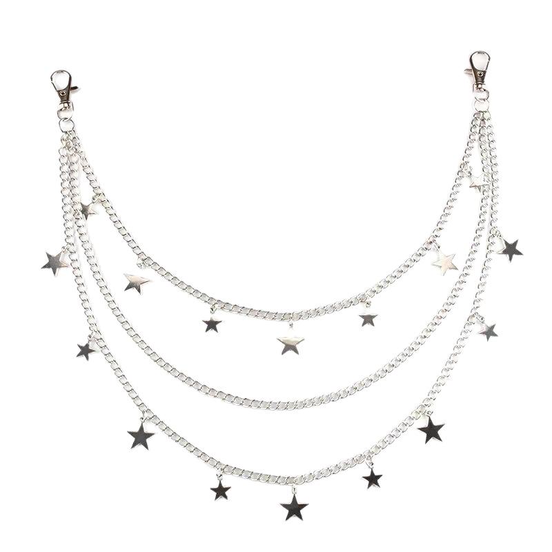 Versatile Hip Hop Pentagram Pendant Waist Chain - Trendy Unisex Jeans Accessory