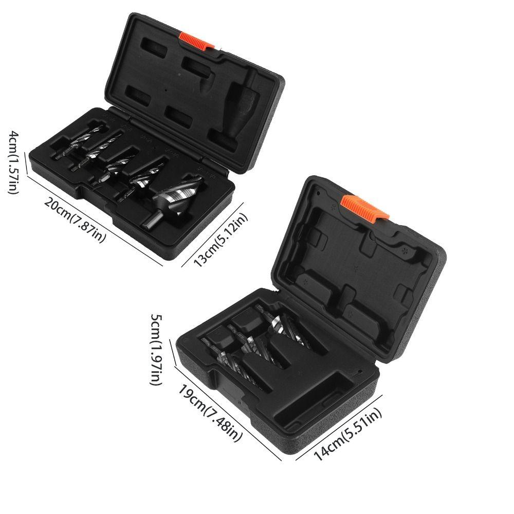 3 Piece Set Step Drill Bit Bearing Steel Stainless Steel High Speed Bearing Steel Four Spiral Flute 5 Piece Set