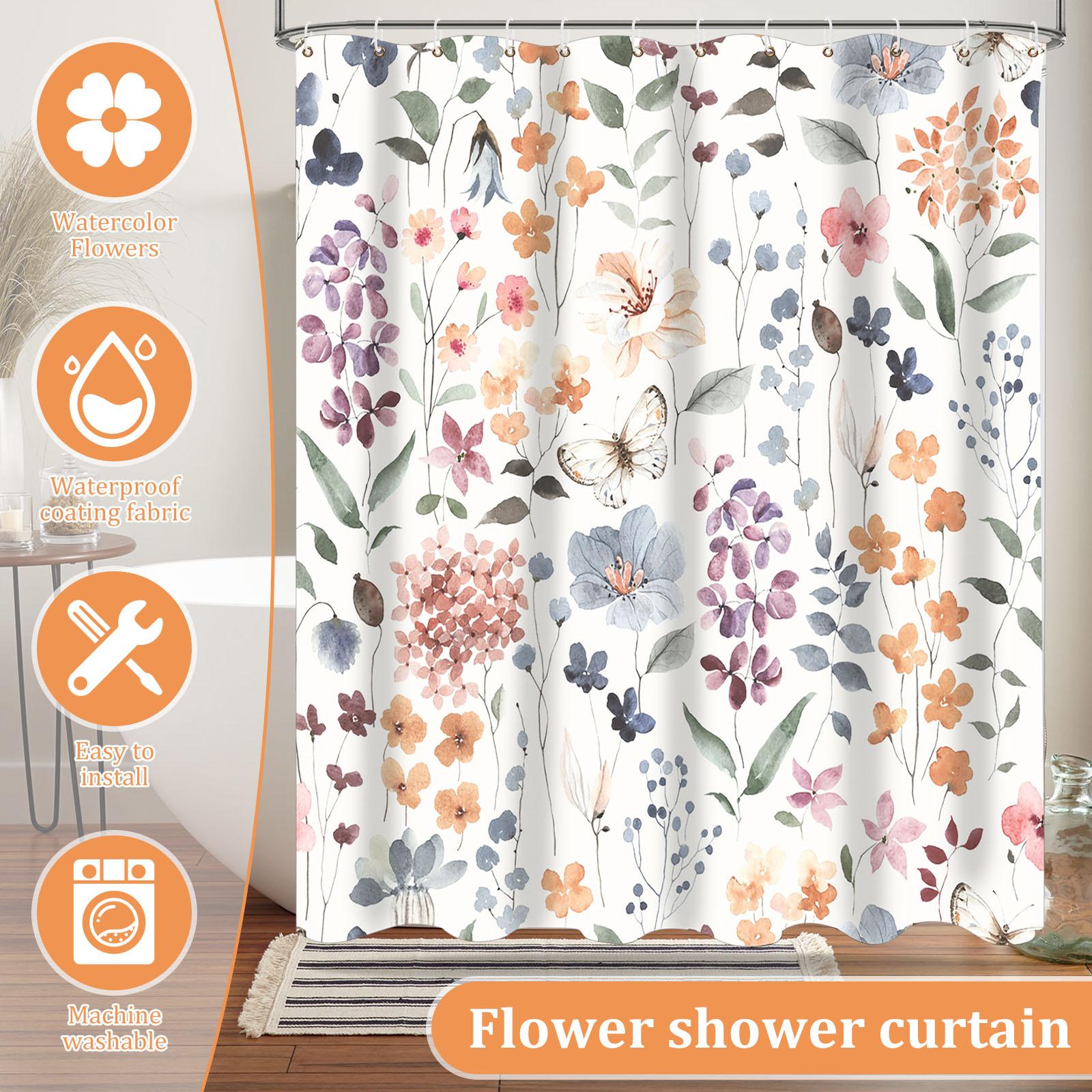 

Polyester Shower Curtain Waterproof Splashproof Bathroom Curtain Dry and Wet separation Shower Shade Easy to Install for Home синій