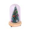 Wood Glass Cover Christmas Tree Ornament Light Up Mini Christmas Tree Christmas Gift Christmas Ornament Cedar
