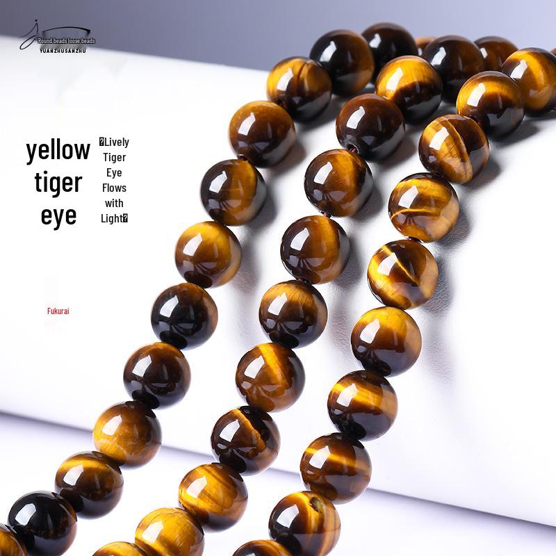 Yellow Tiger Eye Beads for DIY Jewelry Making - High-End Accessories for Bracelets and Necklaces