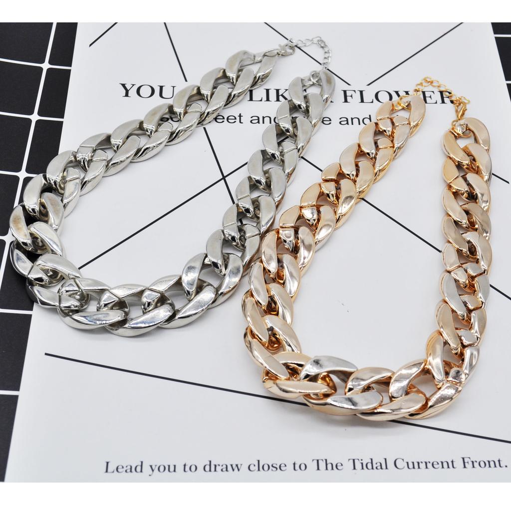 Fashion Big-Name Trendy Product Gold-Plated Ccb Thick Chain Versatile Bracelet Necklace Set N752