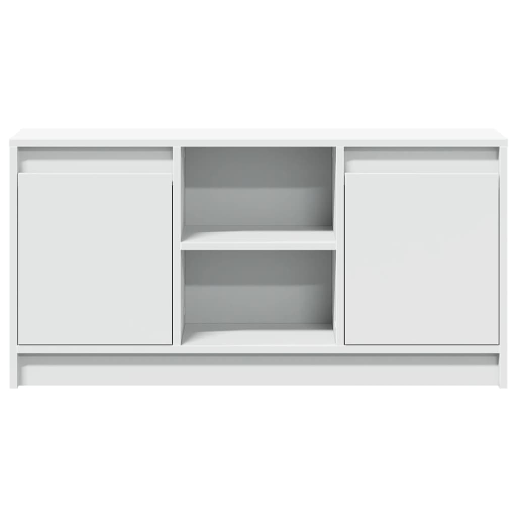 Vidaxl TV Cabinet with LED, White, 100X34X50 Cm, Wood-Based Material