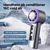 Handheld Mini High-Speed Turbine Fan with Ice Compres 100-Speed Wind Stepless Speed Adjustment LED Display Portable Cooling Fan