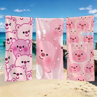 Anime Cute L-Loopy-ES Cartoon Towel For Outdoor Camping Beach Towel Super Absorbent Quick-Drying Summer Towel