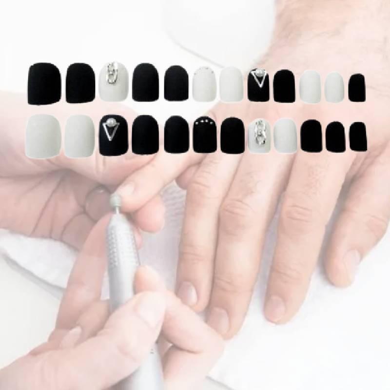 Simple Short Removable Black Cool Chain For Women Wearing Fake Nails Fashionable