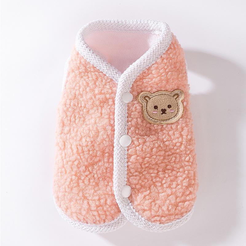 Korean Version of Autumn and Winter Cat Cute Bear Teddy Vest Vest Vest Set Medium and Small Dog Dog Pet Clothes