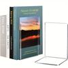 2-8pcs Transparent Acrylic Bookends L-Shaped Desktop Decorative Storage Rack Stable Support Book Stand Easy To Access for Office
