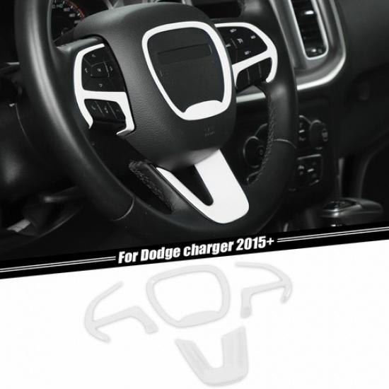 White Steering Wheel Frame Cover Trim for Dodge Challenger/Charger/Durango 2015+
