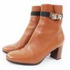 Great Short Boots Saint Germain Kelly Metal Brown Black Leather 35.5 Used
