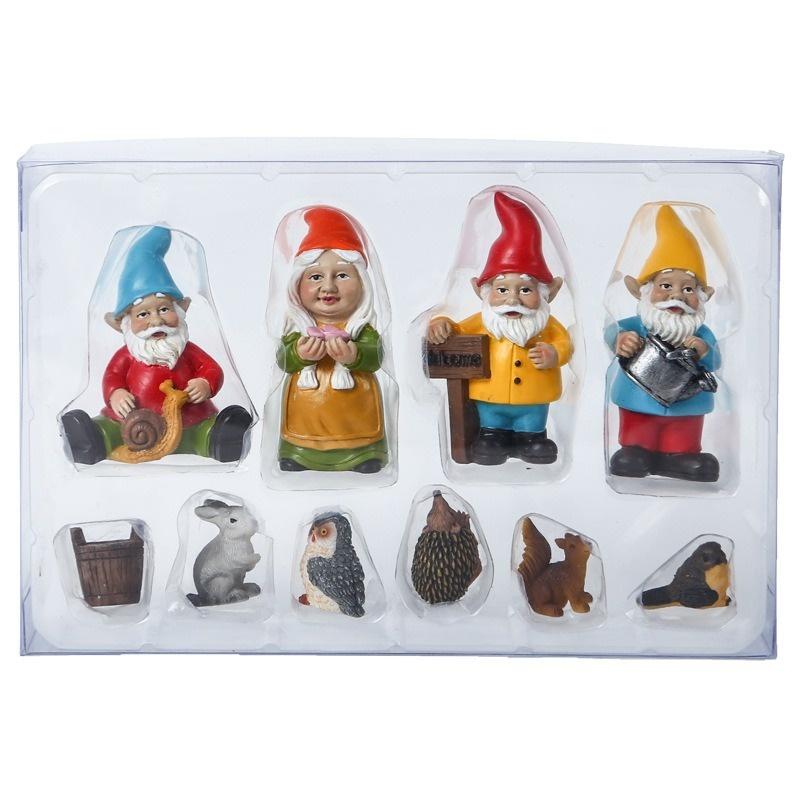 10pcs/set Mini Garden Decoration Resin Crafts Christmas Gifts Birthday Gifts Dwarf Animals Figures Ornaments