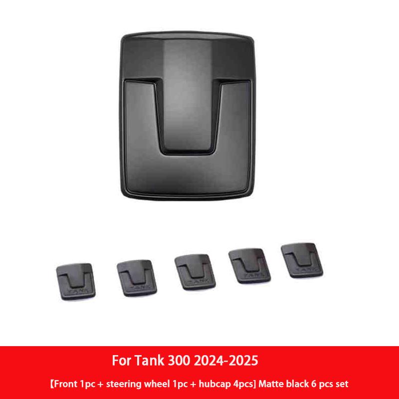 For Tank 300 400 400Hi4-T 2021-2025 Car Badge Front Rear Steering Wheel Wheel Hub Badge Car Central Grid Trim Strip Modification