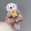 Plush Animal Pendant Cute Otter Holding Fish Keychain Pendant Stuffed Orangutan Bag Backpack Charm Gift for Kids Friends