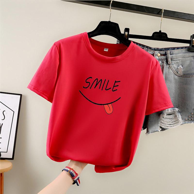 2025 Summer Casual loose student T Shirt Women's Y2k Tops Harajuku funny letter print Short Sleeve T-shirts for Women