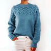 Moda Donna Casual Autunno Inverno Tinta Unita Stampa Manica Lunga Collo Alto Top Abbigliamento Donna Maglioni Maglieria Lana